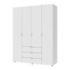 Kleiderschrank Doros Gelar mit Drehtüren Weiß 4 Türen 155x49,5x203,4 (80397642)