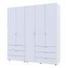 Kleiderschrank Doros Gelar Set mit Drehtüren Weiß 2+3 Türen 193,7x49,5x203,4 (42002116)