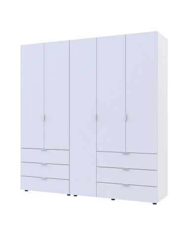 Kleiderschrank Doros Gelar Set mit Drehtüren Weiß 2+3 Türen 193,7x49,5x203,4 (42002116)