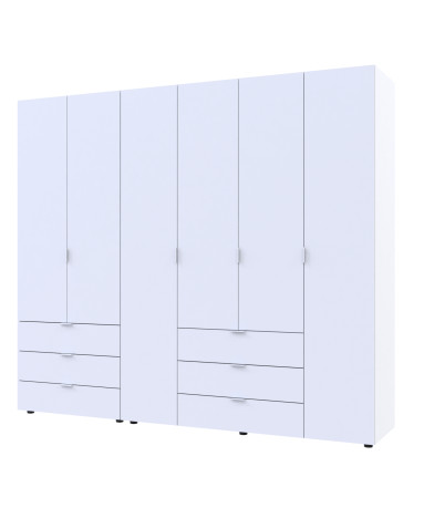 Kleiderschrank Doros Gelar Set Weiß 2+4 Türen 232,5x49,5x203,4 (42002124)