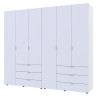 Kleiderschrank Doros Gelar Set mit Drehtüren Weiß 3+3 Türen 232,4x49,5x203,4 (42002119)