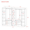 Kleiderschrank Doros Gelar Set mit Drehtüren Weiß 3+4 Türen 271,2x49,5x203,4 (42002120)