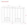 Kleiderschrank Doros Gelar Set mit Drehtüren Weiß 4+4 Türen 310x49,5x203,4 (42002121)