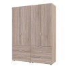 Kleiderschrank Doros Gelar Set mit Drehtüren Sonoma Eiche 2+2 Türen 155x49,5x203,4 (42002123)