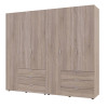 Kleiderschrank Doros Gelar Set mit Drehtüren Sonoma Eiche 3+3 Türen 232,4x49,5x203,4 (42002125)