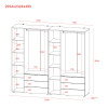 Kleiderschrank Doros Gelar Set mit Drehtüren Sonoma Eiche 3+3 Türen 232,4x49,5x203,4 (42002125)