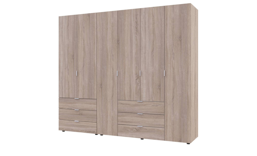 Kleiderschrank Doros Gelar Set mit Drehtüren Sonoma Eiche 2+4 Türen 232,5x49,5x203,4 (42002118)
