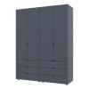 Kleiderschrank Doros Gelar Set mit Drehtüren Graphitgrau 2+2 Türen 155x49,5x203,4 (42002131)