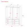 Kleiderschrank Doros Gelar Set mit Drehtüren Graphitgrau 2+2 Türen 155x49,5x203,4 (42002131)