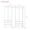 Kleiderschrank Doros Gelar Set mit Drehtüren Graphitgrau 2+3 Türen 193,7x49,5x203,4 (42002132)