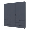 Kleiderschrank Doros Gelar Set mit Drehtüren Graphitgrau 2+3 Türen 193,7x49,5x203,4 (42002132)