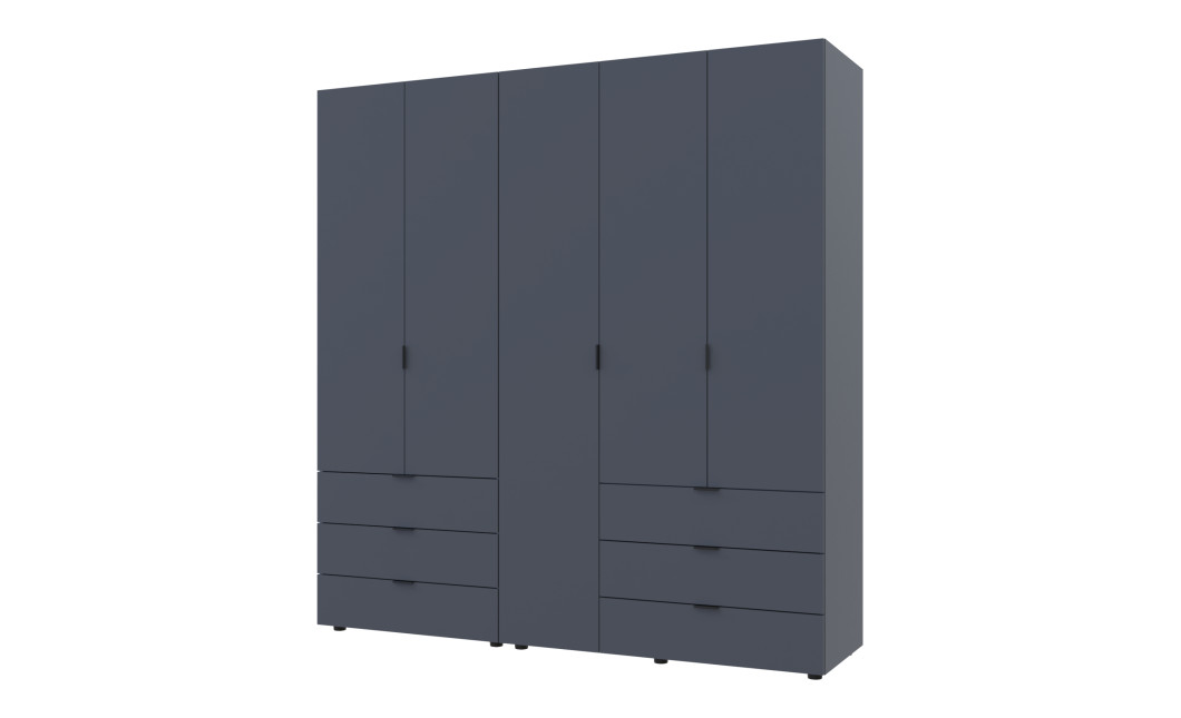 Kleiderschrank Doros Gelar Set mit Drehtüren Graphitgrau 2+3 Türen 193,7x49,5x203,4 (42002132)