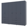 Kleiderschrank Doros Gelar Set mit Drehtüren Graphitgrau 2+4 Türen 232,5x49,5x203,4 (42002133)