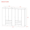 Kleiderschrank Doros Gelar Set mit Drehtüren Graphitgrau 3+4 Türen 271,2x49,5x203,4 (42002128)