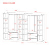 Kleiderschrank Doros Gelar Set mit Drehtüren Graphitgrau 4+4 Türen 310x49,5x203,4 (42002130)