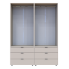 Kleiderschrank Doros Gelar Set mit Drehtüren Kaschmir 2+2 Türen 155x49,5x203,4 (80737637)