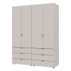 Kleiderschrank Doros Gelar Set mit Drehtüren Kaschmir 2+2 Türen 155x49,5x203,4 (80737637)