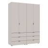 Kleiderschrank Doros Gelar Set mit Drehtüren Kaschmir 2+2 Türen 155x49,5x203,4 (80737637)