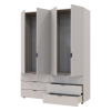 Kleiderschrank Doros Gelar Set mit Drehtüren Kaschmir 2+2 Türen 155x49,5x203,4 (80737637)