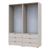 Kleiderschrank Doros Gelar Set mit Drehtüren Kaschmir 2+2 Türen 155x49,5x203,4 (80737637)