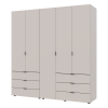 Kleiderschrank Doros Gelar Set mit Drehtüren Kaschmir 2+3 Türen 193,7x49,5x203,4 (80737638)