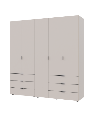 Kleiderschrank Doros Gelar Set mit Drehtüren Kaschmir 2+3 Türen 193,7x49,5x203,4 (80737638)