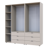 Kleiderschrank Doros Gelar Set mit Drehtüren Kaschmir 2+3 Türen 193,7x49,5x203,4 (80737638)