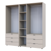 Kleiderschrank Doros Gelar Set mit Drehtüren Kaschmir 2+3 Türen 193,7x49,5x203,4 (80737638)
