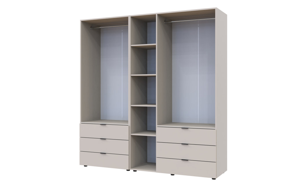Kleiderschrank Doros Gelar Set mit Drehtüren Kaschmir 2+3 Türen 193,7x49,5x203,4 (80737638)