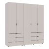 Kleiderschrank Doros Gelar Set mit Drehtüren Kaschmir 2+3 Türen 193,7x49,5x203,4 (80737638)