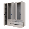 Kleiderschrank Doros Gelar Set mit Drehtüren Kaschmir 2+3 Türen 193,7x49,5x203,4 (80737638)