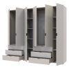 Kleiderschrank Doros Gelar Set mit Drehtüren Kaschmir 2+4 Türen 232,5x49,5x203,4 (80737639)