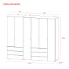 Kleiderschrank Doros Gelar Set mit Drehtüren Kaschmir 2+4 Türen 232,5x49,5x203,4 (80737639)
