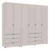 Kleiderschrank Doros Gelar Set mit Drehtüren Kaschmir 2+4 Türen 232,5x49,5x203,4 (80737639)