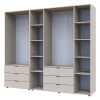 Kleiderschrank Doros Gelar Set mit Drehtüren Kaschmir 2+4 Türen 232,5x49,5x203,4 (80737639)
