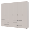 Kleiderschrank Doros Gelar Set mit Drehtüren Kaschmir 2+4 Türen 232,5x49,5x203,4 (80737639)