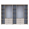 Kleiderschrank Doros Gelar Set mit Drehtüren Kaschmir 3+4 Türen 271,2x49,5x203,4 (80737641)