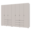 Kleiderschrank Doros Gelar Set mit Drehtüren Kaschmir 3+4 Türen 271,2x49,5x203,4 (80737641)