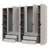 Kleiderschrank Doros Gelar Set mit Drehtüren Kaschmir 3+4 Türen 271,2x49,5x203,4 (80737641)
