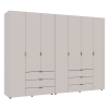 Kleiderschrank Doros Gelar Set mit Drehtüren Kaschmir 3+4 Türen 271,2x49,5x203,4 (80737641)