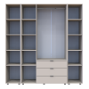 Kleiderschrank Doros Gelar Kaschmir 3 Türen mit 2 offenen Regalböden 192,6x49,5x203,4 (80737646)