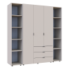 Kleiderschrank Doros Gelar Kaschmir 3 Türen mit 2 offenen Regalböden 192,6x49,5x203,4 (80737646)