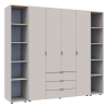 Kleiderschrank Doros Gelar Kaschmir 4 Türen mit 2 offenen Regalböden 231,4x49,5x203,4 (80737648)