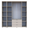 Kleiderschrank Doros Gelar Kaschmir 4 Türen mit offenem Regal 193,2x49,5x203,4 (80737647)