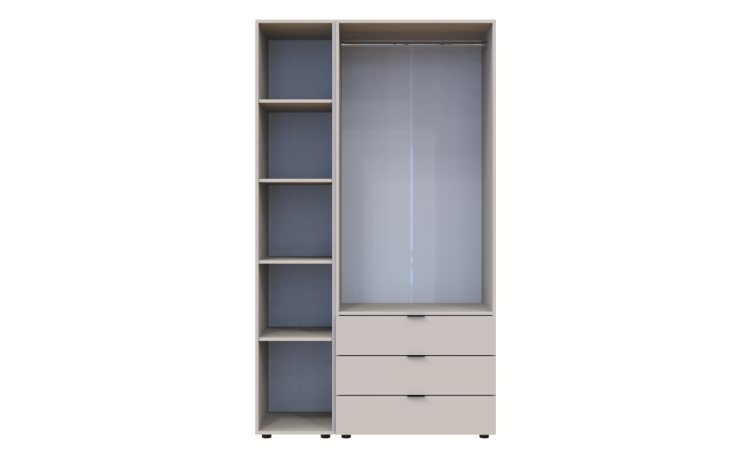 Kleiderschrank Doros Gelar Kaschmir 2 Türen mit offenem Regal 115,7x49,5x203,4 (80737643)