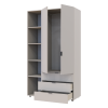 Kleiderschrank Doros Gelar Kaschmir 2 Türen mit offenem Regal 115,7x49,5x203,4 (80737643)