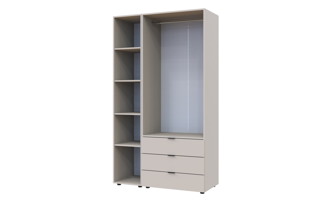 Kleiderschrank Doros Gelar Kaschmir 2 Türen mit offenem Regal 115,7x49,5x203,4 (80737643)