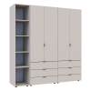 Kleiderschrank Doros Gelar Kaschmir 2+2 Türen mit offenem Regal 193,2x49,5x203,4 (80737649)