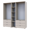 Kleiderschrank Doros Gelar Kaschmir 2+2 Türen mit offenem Regal 193,2x49,5x203,4 (80737649)
