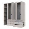 Kleiderschrank Doros Gelar Kaschmir 2+2 Türen mit offenem Regal 193,2x49,5x203,4 (80737649)